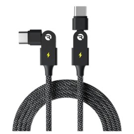 Raycon Magic Spin 100-Watt USB-C to USB-C Charge and Sync Cable, 3.3 Ft. (Black)