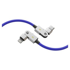 Raycon Magic Spin Pro 100-Watt Lightning to USB-C Charge and Sync Cable, 6.6 Ft. (Blue)