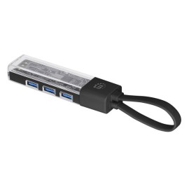 Manhattan Transparent 4-Port USB 3.0 USB-C/USB-A Combo Hub (Black)