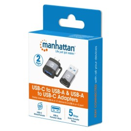 Manhattan 2-Piece USB-C to USB-A and USB-A to USB-C Adapter Set