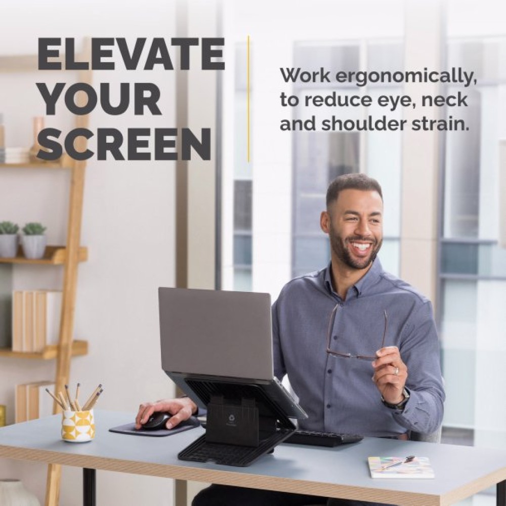 Fellowes Computer Riser Stand Fellowes Breyta Ergonomic Laptop Riser Stand (Black) - FLW100098500