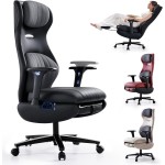 EMIAH Ergonomic Office Chair with Foot Rest Reclining Office Chair with Adjustable Arms and Headrest High Back Gaming