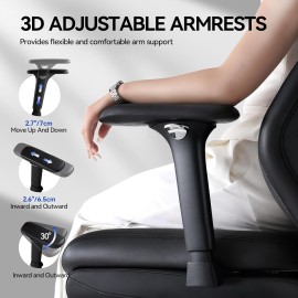 EMIAH Ergonomic Office Chair with Foot Rest Reclining Office Chair with Adjustable Arms and Headrest High Back Gaming