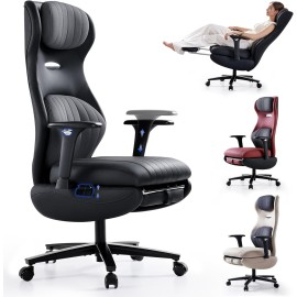 EMIAH Ergonomic Office Chair with Foot Rest Reclining Office Chair with Adjustable Arms and Headrest High Back Gaming