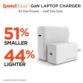 HyperGear SpeedBoost 65-Watt USB-C PD GaN Laptop Wall Charger with PPS, White