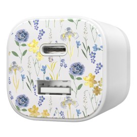 HyperGear TECHcessories 30-Watt USB-C PD Charging Kit with Travel Pouch (Purple Floral)