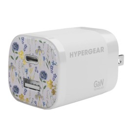 HyperGear TECHcessories 30-Watt USB-C PD Charging Kit with Travel Pouch (Purple Floral)