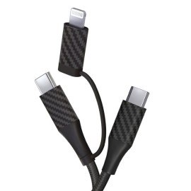 HyperGear TECHcessories 30-Watt USB-C PD Charging Kit with Travel Pouch (Carbon Fiber)