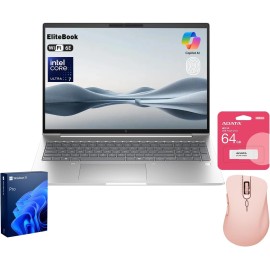 HP Elitebook 660 G11 16" FHD+ Business Copilot AI Laptop, Intel Core Ultra 7 165U vPro, 64GB DDR5, 2TB SSD, Wi-Fi 6E, 5MP IR Camera, Fingerprint, Backlit Keyboard, Windows 11 Pro, with Bundle