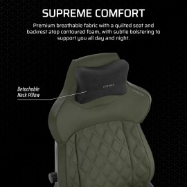 Corsair TC500 Luxe Gaming Chair - Premium Breathable Fabric - Wide Seat - Five-Way Adjustable Armrests - Adjustable Buil t-in Lumbar Support - 90-160 Degree Recline - Sherwood