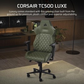 Corsair TC500 Luxe Gaming Chair - Premium Breathable Fabric - Wide Seat - Five-Way Adjustable Armrests - Adjustable Buil t-in Lumbar Support - 90-160 Degree Recline - Sherwood