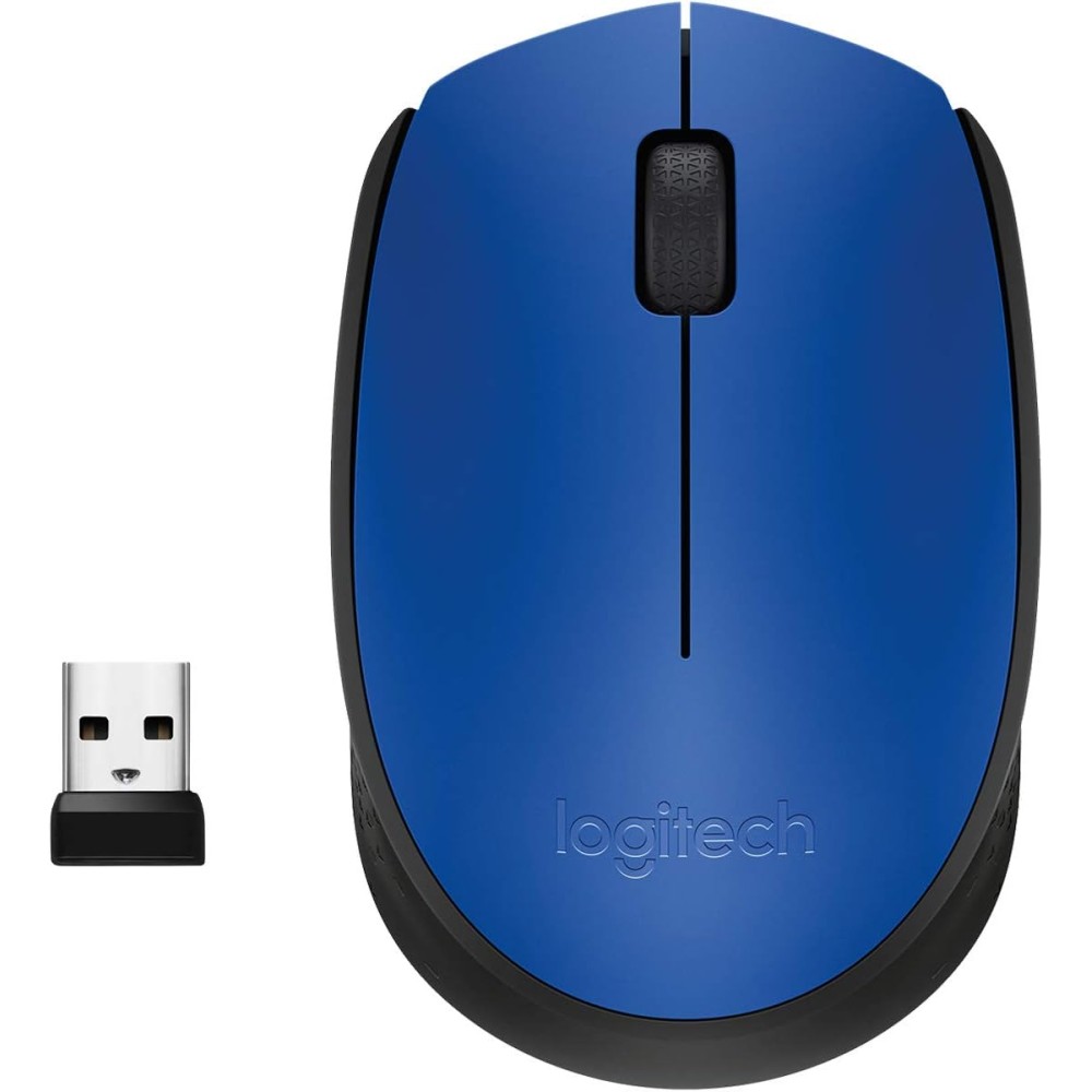 Logitech M170 - Mouse - right and left-handed - wireless - 2.4 GHz - USB wireless receiver - blue