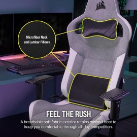 Corsair T3 Rush Fabric Gaming Chair ( 2023) Racing Inspiration Design Soft Fabric Exterior
