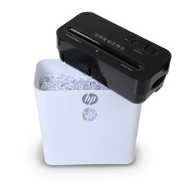 HP LC8 8-Sheet Crosscut Manual-Feed Paper Shredder with Basket, White