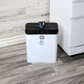 HP LC8 8-Sheet Crosscut Manual-Feed Paper Shredder with Basket, White