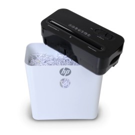 HP LC8 8-Sheet Crosscut Manual-Feed Paper Shredder with Basket, White (91011B)