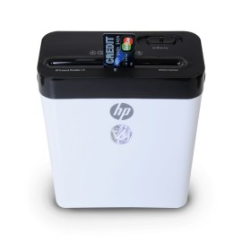 HP LC8 8-Sheet Crosscut Manual-Feed Paper Shredder with Basket, White (91011B)
