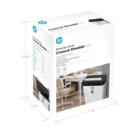 HP LC8 8-Sheet Crosscut Manual-Feed Paper Shredder with Basket, White (91011B)