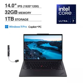 Lenovo ThinkPad T14 Gen 6 14-Inch Business Laptop, Intel Core Ultra 7 255U, 32GB RAM, 1TB SSD