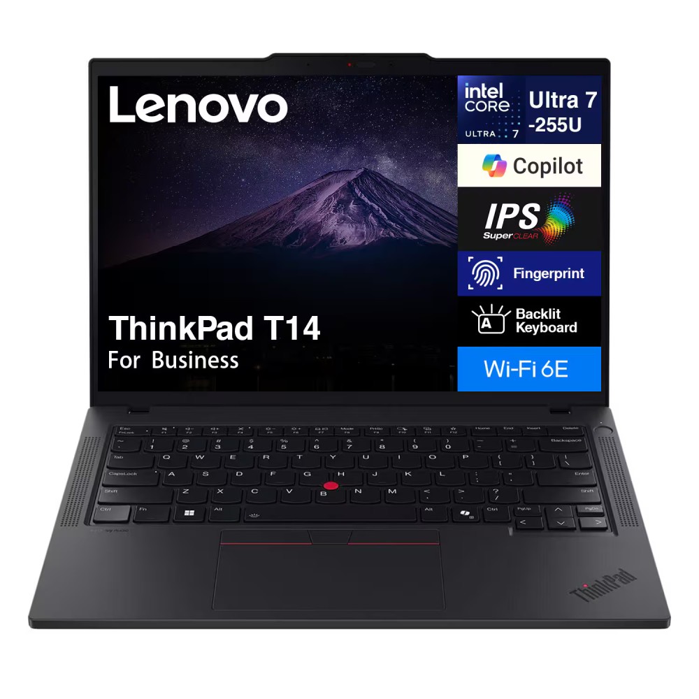 Lenovo ThinkPad T14 Gen 6 14-Inch Business Laptop, Intel Core Ultra 7 255U, 32GB RAM, 1TB SSD