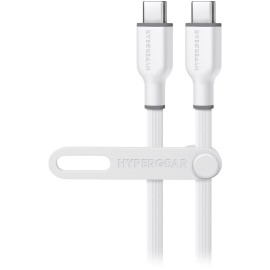 HyperGear® Flexi Pro USB-C® to USB-C® Soft-Touch Silicone Fast Charge and Sync Cable (10 Ft.; White)