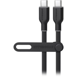 HyperGear® Flexi Pro USB-C® to USB-C® Soft-Touch Silicone Fast Charge and Sync Cable (10 Ft.; Black)