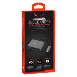 HELIX 3-in-1 USB-C® Adapter Hub with USB-C®, USB-A, and HDMI® Ports