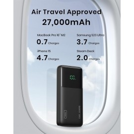 INIU 140W Power Bank, 27000mAh High Capacity Laptop Portable Charger, USB C in&Out Tablet Powerbank, Digital Display Phone Charger, Travel Charger Compatible with iPhone 16, iPad, MacBook, Laptop etc.