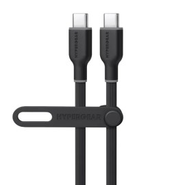 HyperGear® Flexi Pro USB-C® to USB-C® Soft-Touch Silicone Fast Charge and Sync Cable (15 Ft.; Black)
