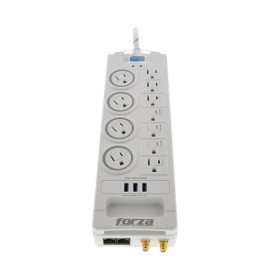 Forza - Surge protector - AC 110/220 V - 11 Outlets - NEMA 3USB 5ft WH