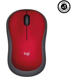 Logitech M185 - Mouse - right and left-handed - optical - wireless - 2.4 GHz - USB wireless receiver - red
