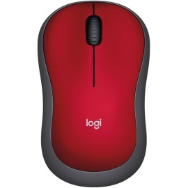 Logitech M185 - Mouse - right and left-handed - optical - wireless - 2.4 GHz - USB wireless receiver - red