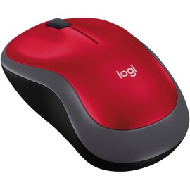 Logitech M185 - Mouse - right and left-handed - optical - wireless - 2.4 GHz - USB wireless receiver - red