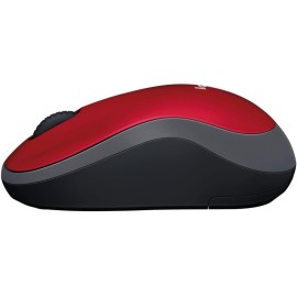 Logitech M185 - Mouse - right and left-handed - optical - wireless - 2.4 GHz - USB wireless receiver - red