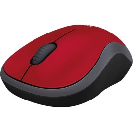 Logitech M185 - Mouse - right and left-handed - optical - wireless - 2.4 GHz - USB wireless receiver - red