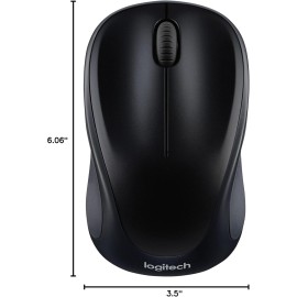 Logitech M317 - Mouse - optical - wireless - 2.4 GHz - USB wireless receiver - black