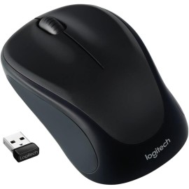 Logitech M317 - Mouse - optical - wireless - 2.4 GHz - USB wireless receiver - black