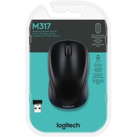 Logitech M317 - Mouse - optical - wireless - 2.4 GHz - USB wireless receiver - black