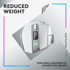 Logitech G G502 X LIGHTSPEED - Mouse - optical - wireless - 2.4 GHz - USB Logitech LIGHTSPEED receiver - white