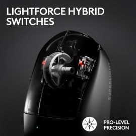 Logitech G PRO X SUPERLIGHT 2 LIGHTSPEED Wireless Gaming Mouse, Black - Mouse - optical - 5 buttons - wireless - 2.4 GHz - USB Logitech LIGHTSPEED receiver - black