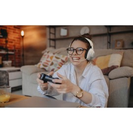 JBL Quantum 360P Console Wireless Over-Ear Gaming Headset (White/Blue)