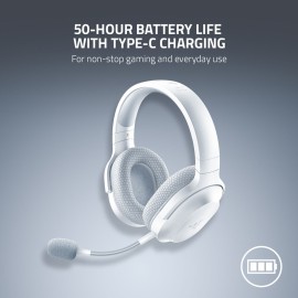 Razer Barracuda X - Headset - full size - Bluetooth / 2.4 GHz radio frequency - wireless, wired - 3.5 mm jack, USB-C - noise isolating - mercury