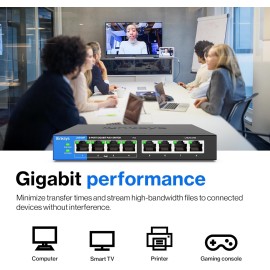 Linksys LGS108P - Switch - unmanaged - 4 x 10/100/1000 (PoE+) + 4 x 10/100/1000 - desktop, wall-mountable - PoE+ - AC 100/230 V - 2 years warranty