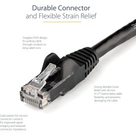 StarTech.com 125 ft Black Cat6 / Cat 6 Snagless Ethernet Patch Cable 125ft - Patch cable - RJ-45 (M) to RJ-45 (M) - 38.1 m - UTP - CAT 6 - molded, snagless - black