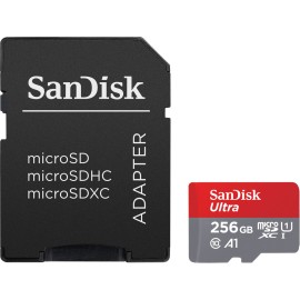 SanDisk Ultra - Flash memory card (microSDXC to SD adapter included) - 256 GB - A1 / UHS Class 1 / Class10 - microSDXC UHS-I