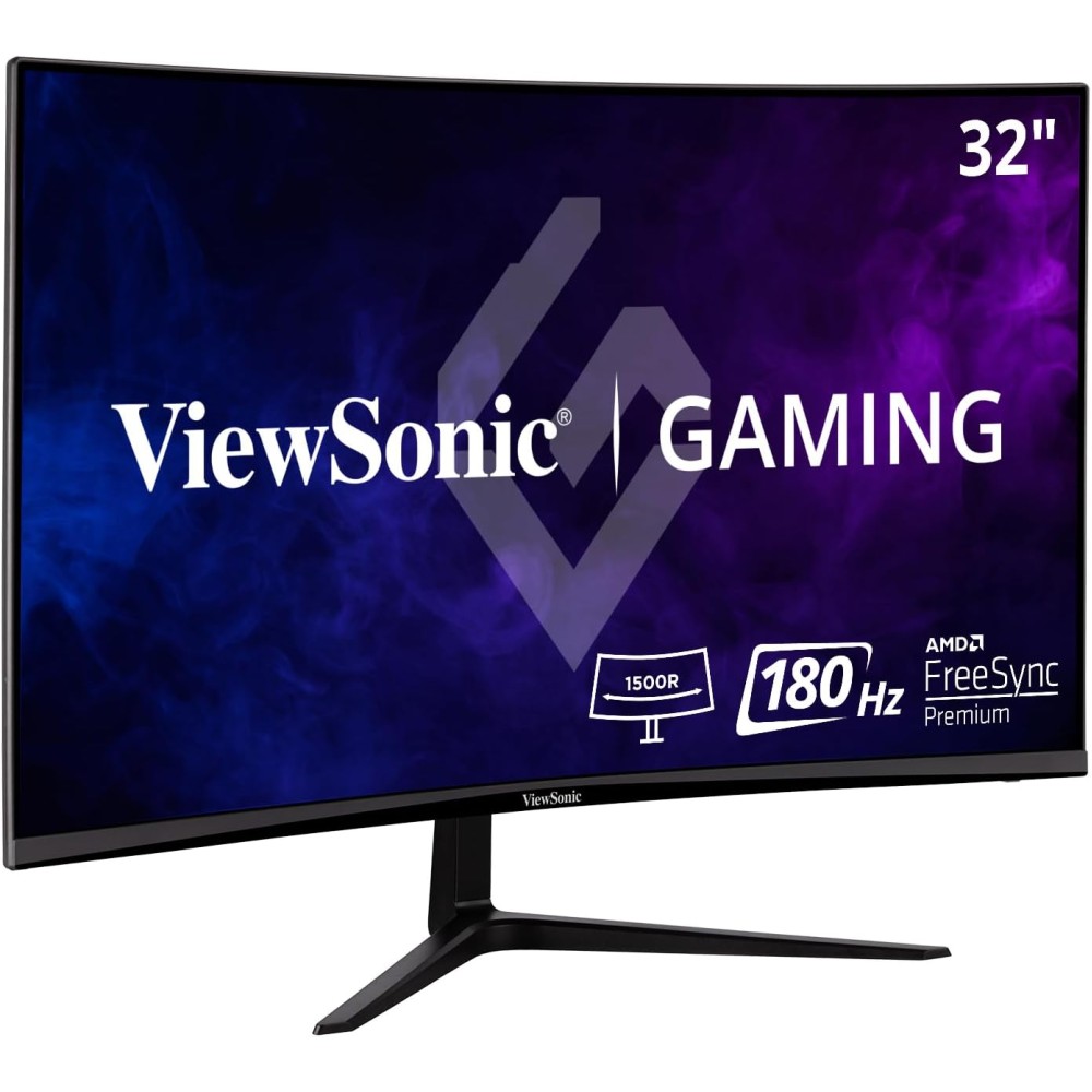 ViewSonic VX3218-PC-MHD 32 Inch Curved 1080p 1ms 180Hz Gaming Monitor with FreeSync Premium, Eye Care, HDMI and Display Port
