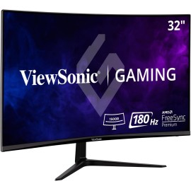 ViewSonic VX3218-PC-MHD 32 Inch Curved 1080p 1ms 180Hz Gaming Monitor with FreeSync Premium, Eye Care, HDMI and Display Port