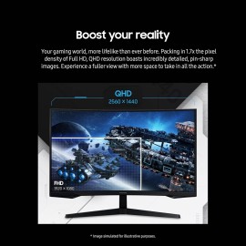 SAMSUNG 32-Inch Odyssey G55C Series QHD 1000R Curved Gaming Monitor, 1ms(MPRT), HDR10, 165Hz, AMD Radeon FreeSync, Eye Care