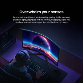 SAMSUNG 32-Inch Odyssey G55C Series QHD 1000R Curved Gaming Monitor, 1ms(MPRT), HDR10, 165Hz, AMD Radeon FreeSync, Eye Care