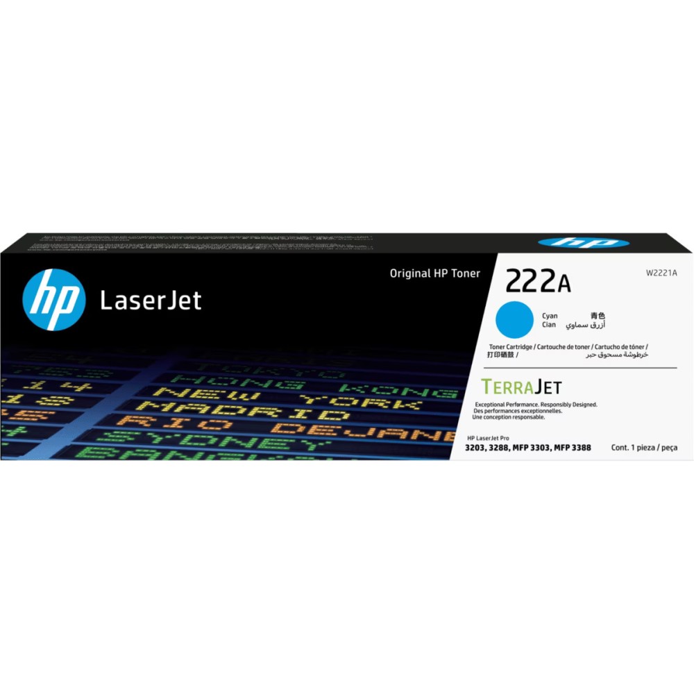 HP #222 Cyan Toner Cartridge